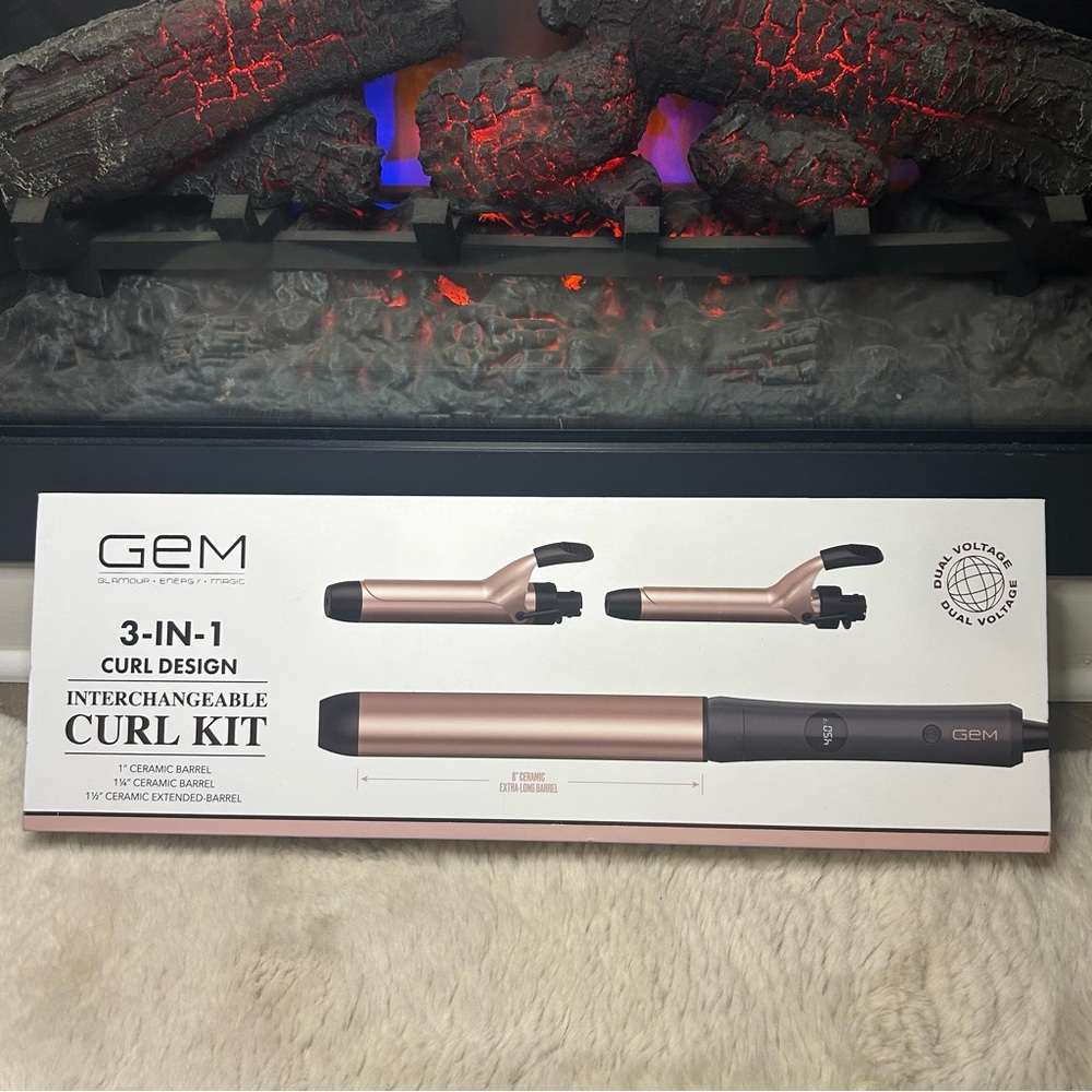 Milano GEM 3-in-1 Curl Kit - Black and Rose Gold